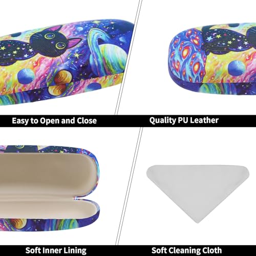 Image of PERFECTSIGHT Hard Shell Eyeglasses Case, PU Leather Protective Glasses Case, Cute Eyeglass Case for Women Men Girls
