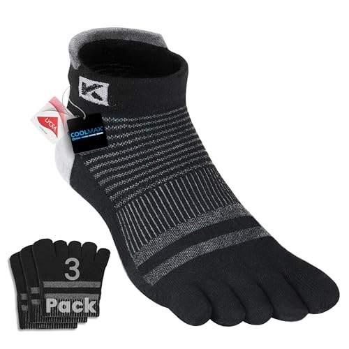 Image of COOLMAX Running Toe Socks, Cushioned, Athletic Ankle, Men Women