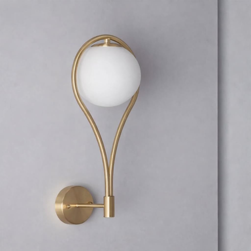 Dopa Applique da Parete Attacco G9 Ottone con Sfera in PE Struttura a Goccia in Metallo Lampada da Muro per Interni Camera da Letto Soggiorno e Corridoio IP20