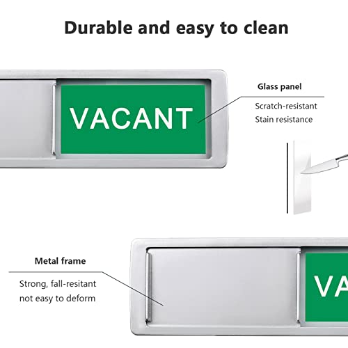 Image of Vacant Occupied Sign,Vacant or Meeting in Progress Privacy Sign for Home Office Hotles Hospital Conference Room,Slider Door sign Tells Whether Room Vacant or Occupied, 7'' x 2''