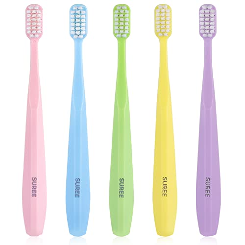 Suree Extra Soft Toothbrush For Sensitive Teeth And Gums (5 Pack), Ultra Soft Toothbrush With 10000 Micro Nano Bristles For Adults And Elderly #TOP7