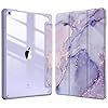 Fintie Funda híbrida delgada para iPad de 9ª / 8ª / 7ª generación (2021/2020 / 2019) de 10.2 pulgadas – [Soporte para lápices incorporado] a prueba de golpes con carcasa trasera transparente (mármol
