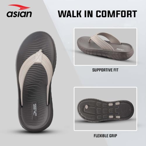 Image of ASIAN Safari-14 Men's Stylish Flip Flops | Lightweight Comfort, Soft Cushion Feel, Durable Grip, Perfect for Home, Outdoors