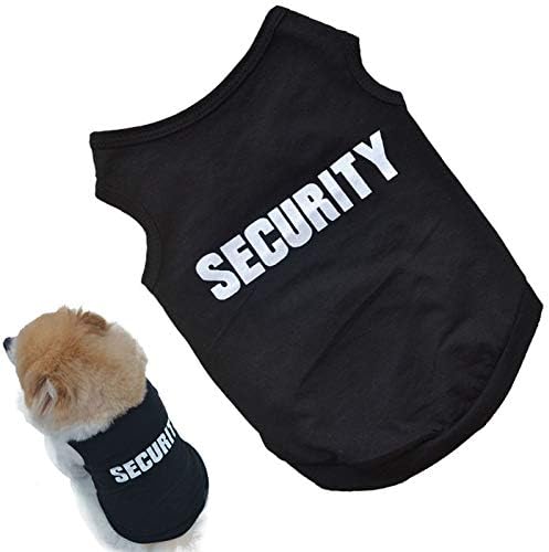 Pet Shirts Dog Police Printed Cool Summer Custom Vest Cute Puppy Apparels Clothes (S, Black)
