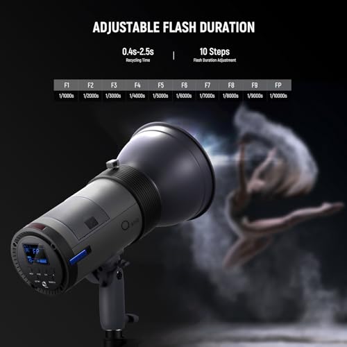 NEEWER Q300 300Ws 2.4G Outdoor Studio Flash with Q Compact Wireless Trigger, 7800mAh Li ion Battery Powered Strobe Light Photography Cordless Monolight with 1000 Full Power Flash 0.4~2.5s Recycle