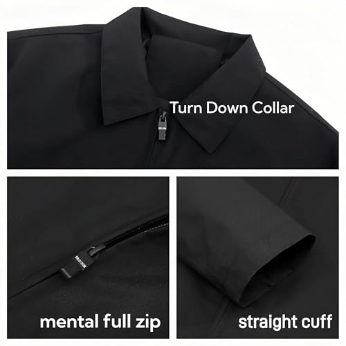 Men's Lightweight Jackets Casual Windbreaker Stylish Golf Full Zip Up Work Dress Business Varsity Jacket Waterproof3