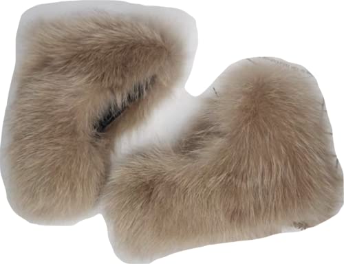 GO-09 Big Fluffy Heels With Real Fox Fur And Wedge Platform For Woman Handmade Furry Heel Shoes Footwear Heels Sandals Hairy And Fuzzy (Custom Size, Apricot)