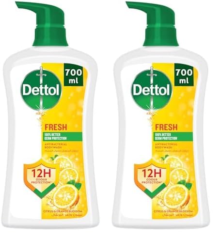 Dettol Fresh Shower Gel & Body Wash, Citrus & Orange Blossom Scent, 700ml (Pack of 2)