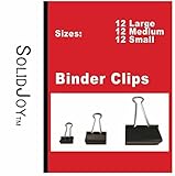 Binder Clips Variety Pack (12 Large, 12 Med, 12 Small)