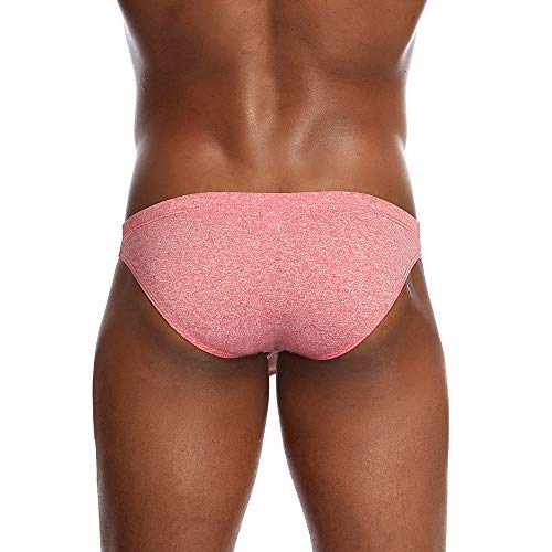 Niceone Men's Cheeky G-Strings Thongs Breathable Cotton Pouch Thong Underwear Sexy Solid Color Mens Under Panties Athletic Supporter Jockstrap For Men Big Pouch Underpants Pink M #TOP2