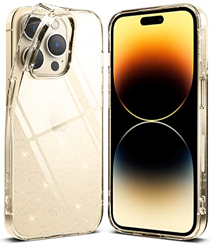Image of Ringke Air Compatible with iPhone 14 Pro Max Case Cover Transparent Lightweight Soft Flexible TPU Scratch Resistant Natural Form iPhone 14 Pro Max Back Cover - Glitter Clear