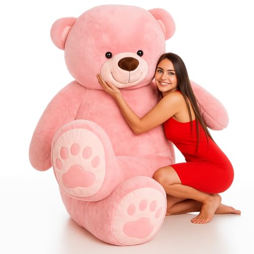 Image of 3 Feet Pink Giant Teddy Bear Soft, Plush, and Cuddly Stuffed Animal for Kids, Birthdays, Anniversaries, Valentine's Day, and Special Occasions Large Huggable (Pink /36 inch)