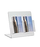 Source One Deluxe 2 Pocket Vertical Clear Business Card Holder - Counter Top