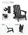 SUUNYN Folding Adirondack Chair 4 Pack, HDPE All-Weather Fire Pit Chairs, Plastic Adirondack Chairs with 2 Cup Holder, Outdoor Lawn Chair for Patio Garden (Black)