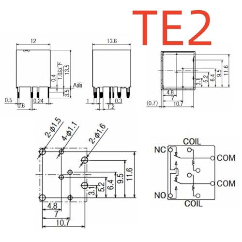 Relais 8 broches 12VDC commande stable pour circuit électronique TE2-220 - 3