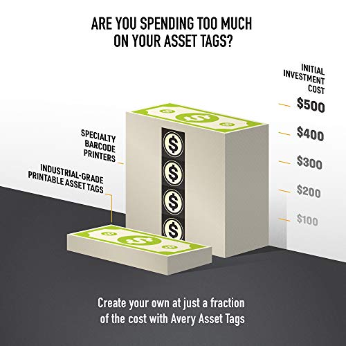 Avery Metallic Asset Tag Labels, 3/4 X 2", Laser Printable Tags, 240 Waterproof Labels (61524) #TOP3