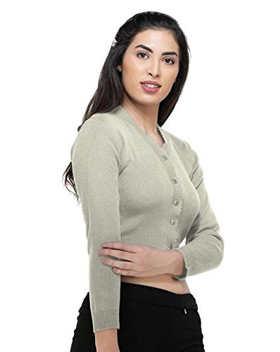 Image of Women Winter Wear V-Neck Full Sleeves Regular Fit Woollen Blouse