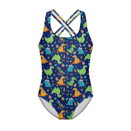 Image of Girls One Piece Swimsuit Teens Cross Back Summer Beach Wear for 5-14Y