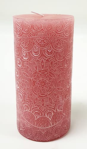 Mandala Kerze Stumpenkerze Rose Boho Ethno (7x14cm) Cover