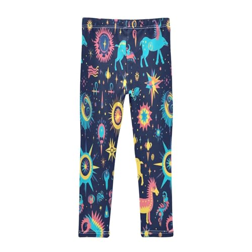Bolaz Toddler Girls Leggings Printed Yoga Pants Leggings Yellow Blue Horses for Kids2