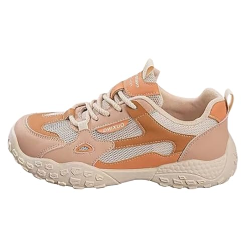 Sneakers Outdoor Gym Turnschuhe Damen atmungsaktiv Komfort Casual Sportschuhe rutschfest Sport Laufschuhe Straßenlaufschuhe Flachsohle Freizeitschuhe Sportlich Walkingschuhe Wanderschuhe, naranja, 40