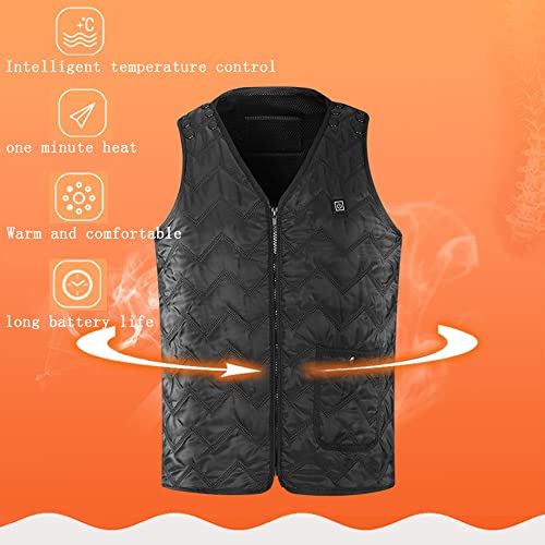 Image of AngelReally Heated Vest Adjustable Size Warm Vest with 5 Heating areas, USB Rechargeable Heated Jacket,Washable Electric Vest for Men Women