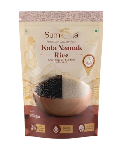 Image of SUMOLA Premium Kalanamak Rice 900gm | Unpolished Rice | Buddha rice | Diabetic Friendly |Aromatic Rice| High in Iron & Protein | Rich In Nutrients & Fiber | Traditionally Milled