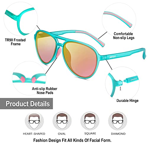 Image of Jefoo Polarized Aviator Sunglasses for Women Men Retro Trendy Sports Sunglasses for Outdoor UV400 Protection