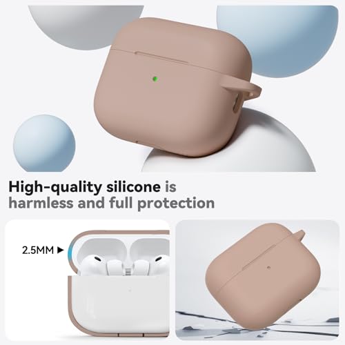 Image of Ljusmicker for AirPods Pro 3 Case 2025 with Cleaner Kit,Soft Silicone Protective Cover for Apple AirPods Pro 3rd Generation Cases for Women Men,for AirPod Pro 3 Cover with Keychain-Brown