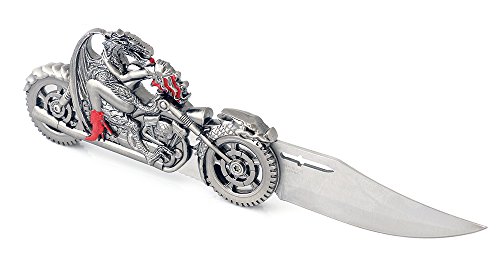Vulcan Gear Dragon Riding With Naked Girl Chopper Motorcycle Metal Handle Folding Knife #TOP5