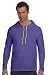 Anvil Lightweight Hooded T-Shirt, Heather Blue/ Neon Yellow, Medium