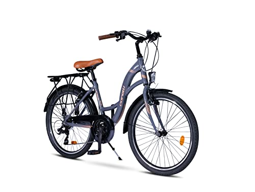 Toys Store 26' Zoll Alu City Bike Mädchen Fahrrad Aluminium 21 Gang RH...