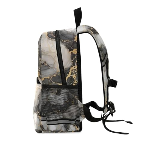 Toddler Backpack for Boys Girls, Marble Black Kids School Bag Small Travel Bookbag2