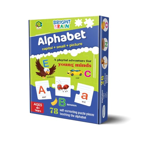 Image of The Book Tree Capital and Small Letter Alphabet Puzzle - 78 Piece Jigsaw Puzzle for Preschoolers, Educational Toy for Learning ABCs and Letters, Gifts for Kids Ages 3 to 6 by Majestic Book Club