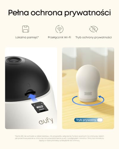 eufy C10 niania elektroniczna z kamerą 2K HD, 4,5″, 4x Zoom, noktowizor | kamera 2K HD, ekran 4,5″, obrót i pochylenie,