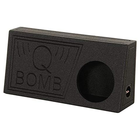 Q Power QBomb Single 10 Inch Vented Subwoofer Sub Box with Black Bedliner Spray Cover