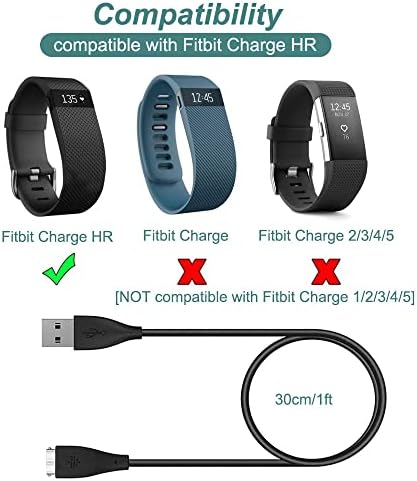 Kissmart Charger for Fitbit Charge HR Fitness Tracker (30cm/1ft) - 1