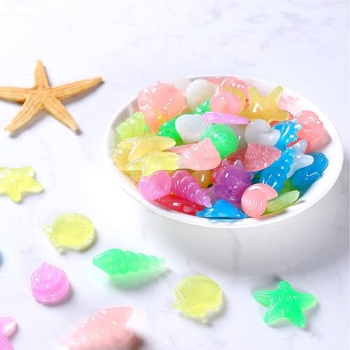 Image of AstonAndia Colorful Stones for Decoration Luminous Stones Fish Tank Ornament Decorative Stones Aquarium Decorative Items(120g)