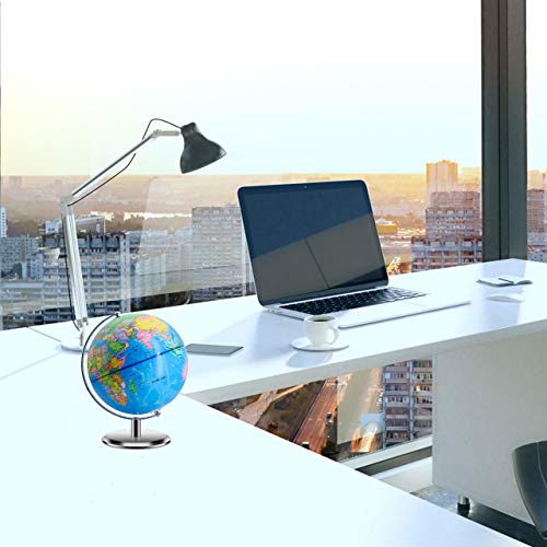 World Globes for Kids - 8 Inch Diameter - Educational World Globe with Stand Adults Desktop Geographic Gobles Discovery World Globe Educational Toy for Children - Geography Learning Toy