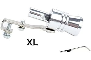 Dewhel Universal Aluminum XL Silver Turbo Sound Exhaust Muffler Pipe Whistle Simulator...