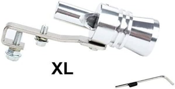 Dewhel Universal Aluminum Turbo Sound Exhaust Muffler Pipe Whistle Car Blow off valve BOV Tip Simulator Whistler Size XL Silver