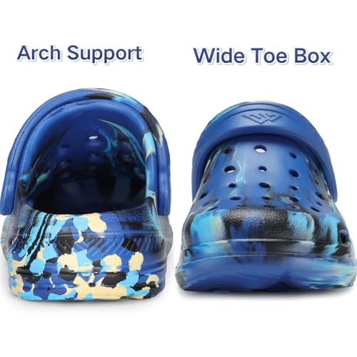 Image of Kids Tie Dye Garden Clogs for Boys Girls | Lightweight Slip-On Water Shoes with Arch Support