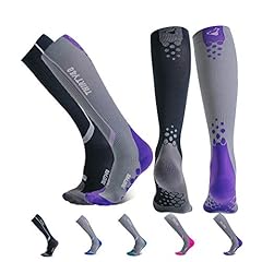 [2 Pairs] Black/Grey & Purple/Grey