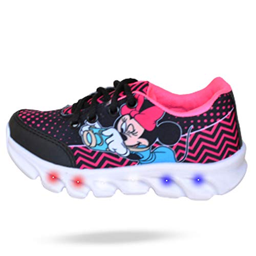 Tenis Feminino De Led Infantil Minnie Mouse Disney Meninas Cor:Preto;Tamanho:26