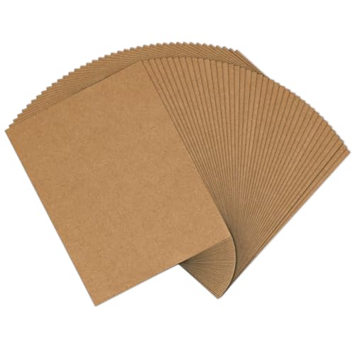 110lb Brown Cardstock Paper Thick Cardstock Goefun 50 Sheets Kraft Cardstock 8.5 x 11 for Invitations Menus Poster DIY Card(300 GSM)