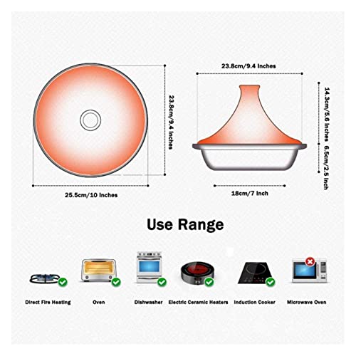 Easy To Clean Moroccan Tagine Cast Iron Pot With Lid Handles For Casserole Pot Medium To Extra Large Home Cookin 22.5.28 #TOP1