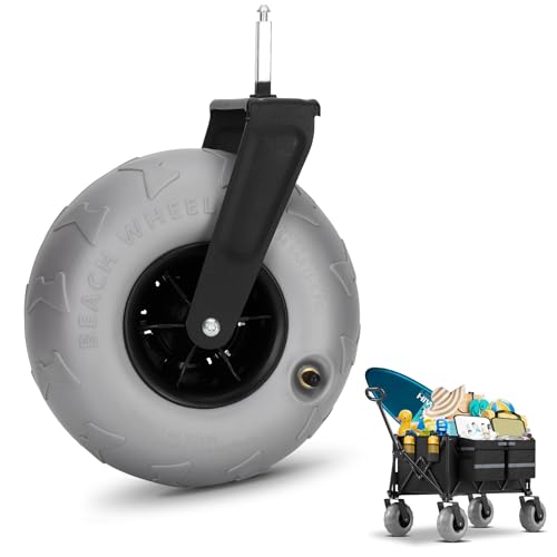 Inflatable Beach Wagon Tires, Quick-Change Design, 9-Inch All-Terrain Balloon Wheels, Rear Wheel Single Unit,Exclusively for Femotic Beach Cart