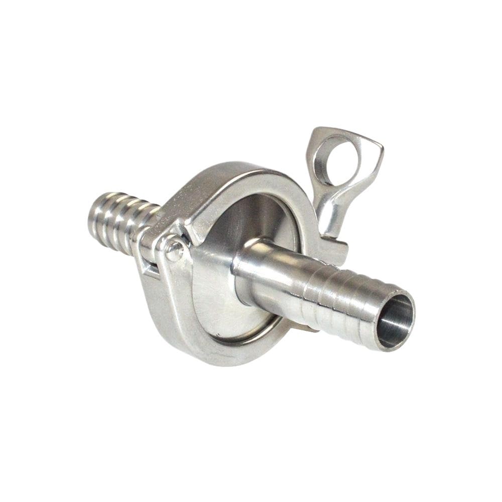 Hose Barb Ferrule +Tri Clamp + PTFE Gasket Stainless Steel Sus SS 304 ZUZAOJUYIN(PTFE Gasket,51mm)
