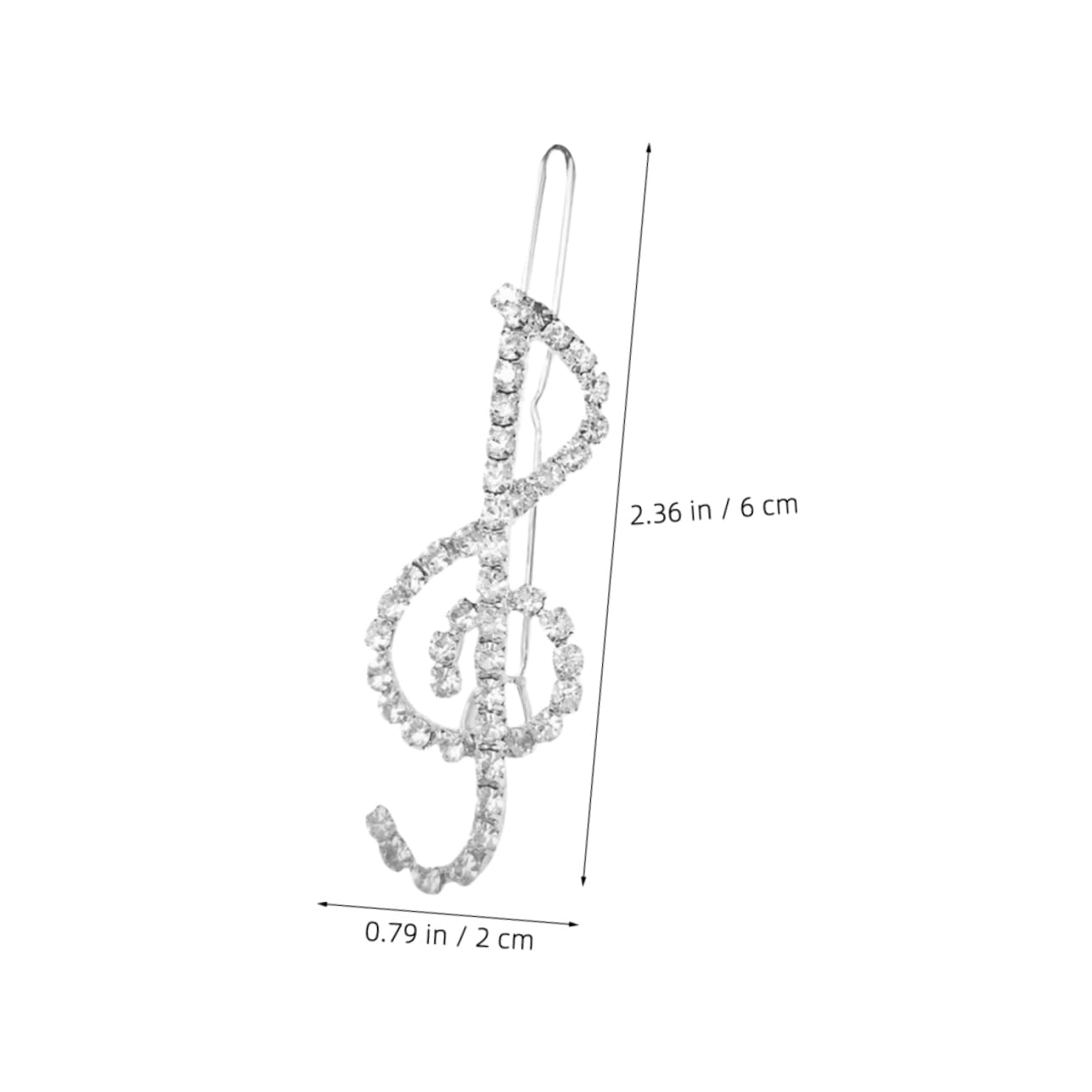 Beautiful music note rhinestones hair barrette Treble Clef Hair Clip – Crystal Rhinestone Music Note  main image 2