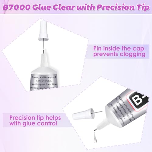 Image of 1 Pcs 110 mL B7000 Glue with Precision Tip, Bedazzling Glue and Tool | Gem Tac Glue for Rhinestones, Strong Adhesive Jewelry Bead Glue for Jewelry Making Repairs Fabric Clothes Shoes DIY Crafts